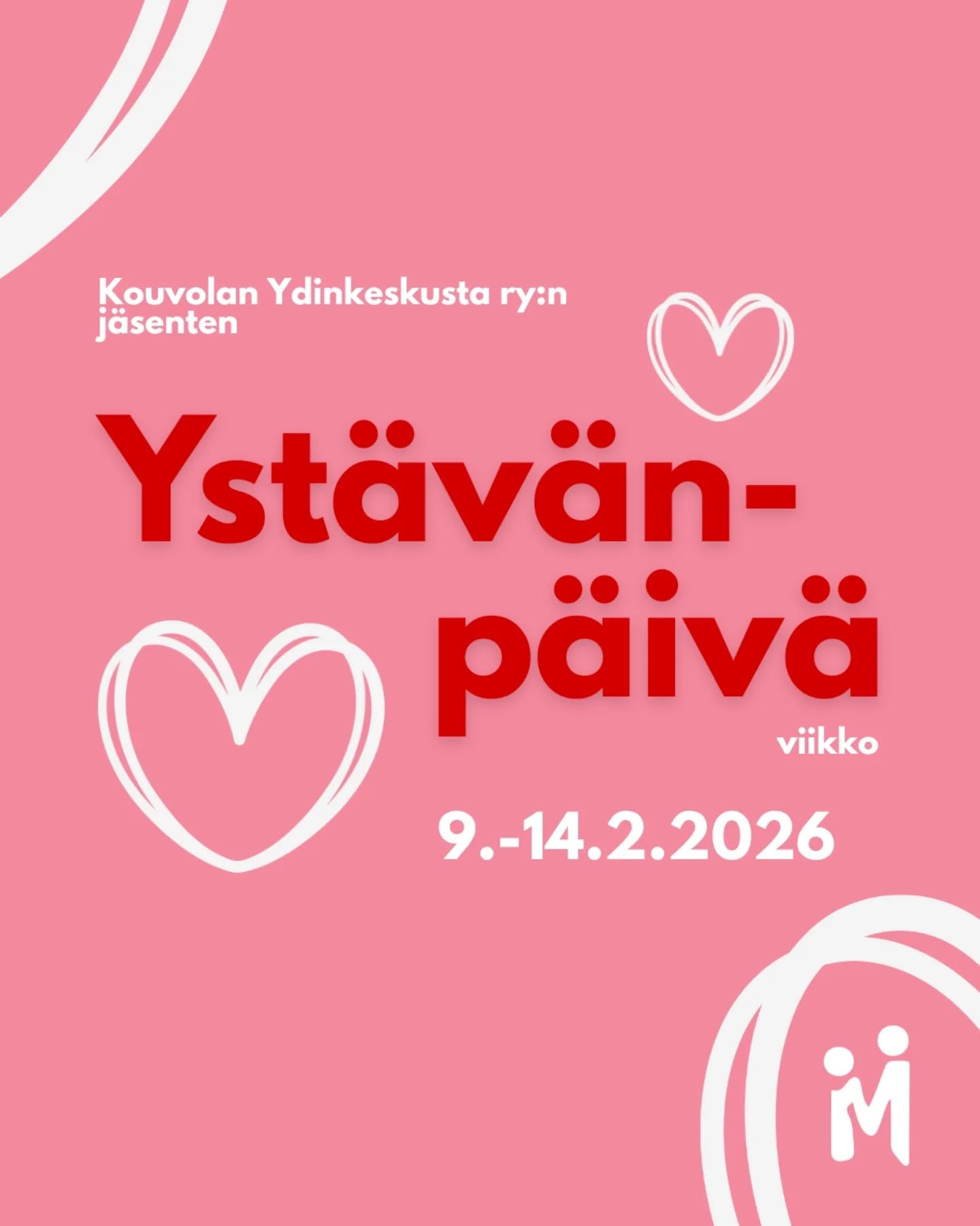 Jäsentemme Ystävänpäiväviikko alkaa tänään! 🤩
Koko viikko on täynnä ohjelmaa ja erilaisia tarjouksia sekä muita etuja. Osa tarjouksista on voimassa vain tietyn ajan.

🩷 Hyvinvointia ja hemmottelua itselle tai ystävälle :
@ekoputiikkipuro
@hammaskielo
@hansaapteekki
@hansakosmetologi
Hyvinvointi HeiLO
Mehiläinen Kouvola
@hymykeidas

🩷 Vie kaveri syömään tai kahville:
@alluntorikahvila
@amarillokouvola
@barcafecolumbia
@coffeehousekouvola
@leipomokoppanen
@rossokouvola
@streetboys_kouvola 

🩷 Kivijalkakauppojen ystävänpäivätarjoukset:
@fida_kouvola
@halfblock
@ihanakauppa
@kultajahopeapajakorundi
@nauhanappi

🩷 Ohjelmaa ynnä muuta:
@kouvolanseurakunnat
@kymenlaakson_kesayliopisto
@puboldtom
@streetboys_kouvola

👉 Katso tarkemmat tiedot: kouvolansome.com
tai hae Ystävänpäiväviikon esite Kouvolan Ydinkeskusta ry:n toimistolta (Kohoa Synergiakeskus) tai joltain mukana olevalta yritykseltä.

🎲 Kerää leimoja ja osallistu arvontaan!

ℹ️ Esite toimii myös leimapassina, johon kerätään kolme leimaa/merkintää yrityksiltä, jotka ovat mukana kampanjassa. Palauta passi Ydinkeskusta ry:n toimistolle ja osallistut 50 € arvoisen lahjakortin arvontaan! Ei ostopakkoa.

#ystävänpäiväviikko #ystävänpäivä #jäsenkampanja #jäsenet
