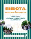 Oletko jo antanut ehdotuksesi vuoden Keskustateosta? 🙋

Jos et, niin vielä ehdit 👉 Anna ehdotuksesi viimeistään 30.6.
Linkki lomakkeeseen biossa.

⭐Kouvolan Keskustateko on jokin keskustan alueeseen positiivisesti vaikuttanut asia ajalta 1.7.2025-30.6.2026. Esim. ilmiö, tapahtuma, innovaatio, taideteos, kaavoitus, yritys, viihtyisyys, kehittäminen tai teko.

🎟️Ehdotuksia antaneiden kesken arvotaan 50 € arvoinen lahjakortti Kouvolan Kukkakauppaan (Salpausselänkatu 28), @kouvolankukkakauppa 

Lue lisää sivuiltamme: kouvolanydinkeskusta.com/kouvolankeskustateko/

#kouvolankeskustateko #positiivinenvaikutus #keskustateko2026 #kouvolankeskusta