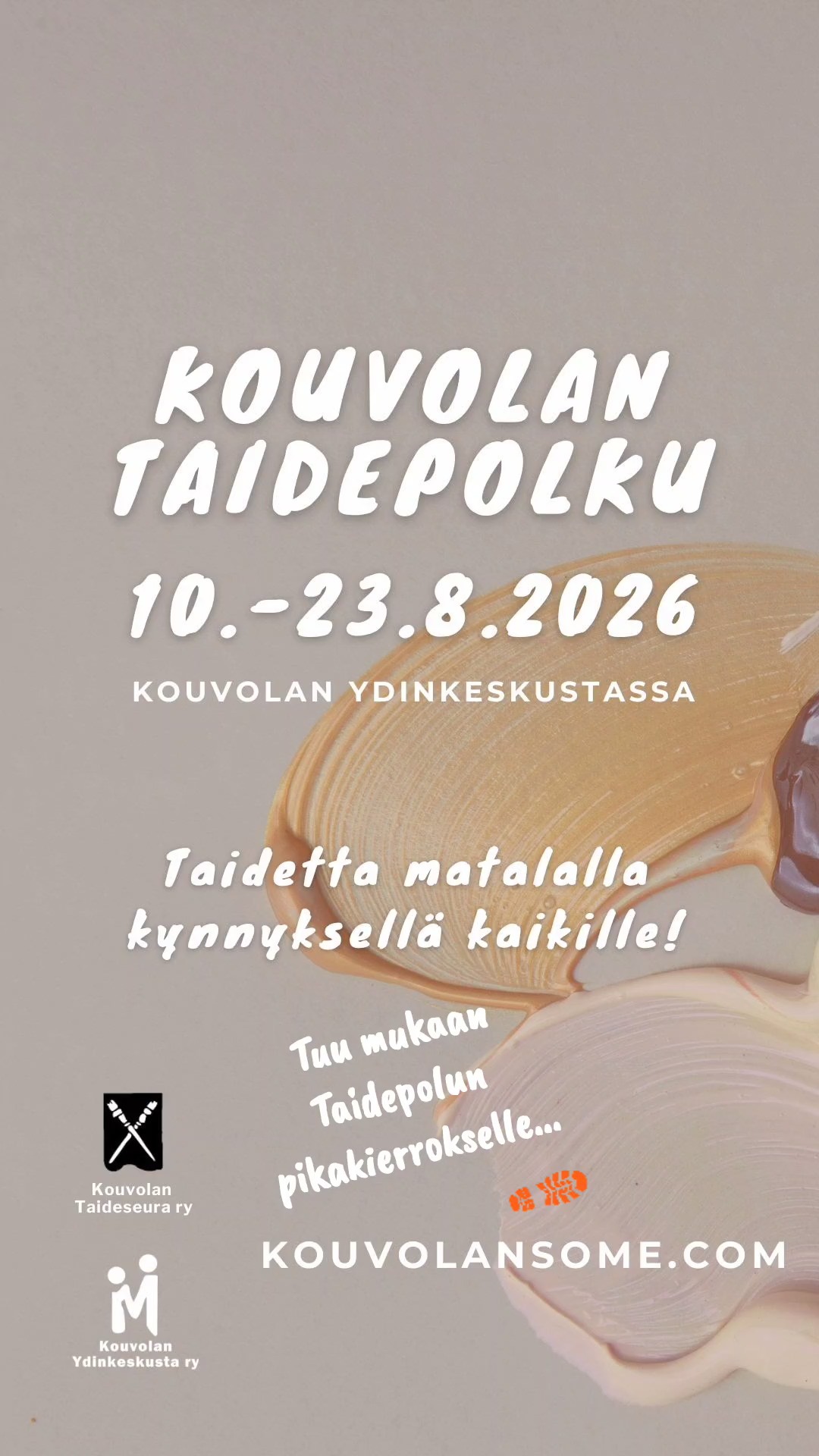 Tule tutustumaan paikallisten taiteilijoiden taiteeseen Kouvolan Taidepolku-tapahtumaan.🤩

Reitin kiertää noin 30 minuutissa, ota kaveri mukaan ja lähde taidekävelylle! 

Tutustu reittiin ja taiteilijoihin osoitteessa kouvolansome.com

#taidepolku #kouvolantaidepolku #kouvola #visitkouvola